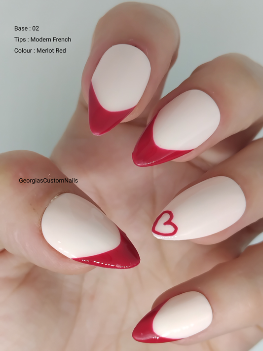 Love Heart French Tip